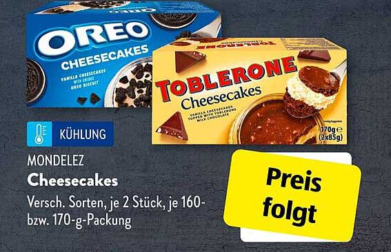 MONDELEZ Cheesecakes - Oreo und Toblerone