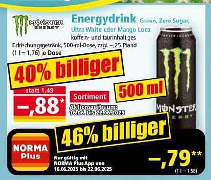 Monster Energy Drink - Green, Zero Sugar oder Ultra White