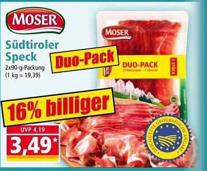 Moser Südtiroler Speck Duo-Pack 2x90g