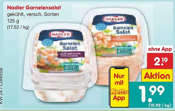 Nadler Garnelensalat – kühl, verschiedene Sorten, 125 g