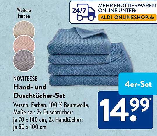 NOVITESSE Hand- und Duschtücher-Set 4er-Set
