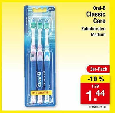 Oral-B Classic Care Zahnbürsten Medium 3er-Pack