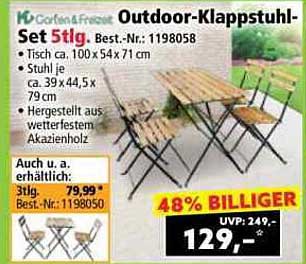 Outdoor-Klappstuhl-Set 5-tlg.
