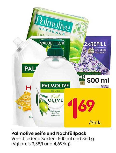 Palmolive Seife und Nachfüllpack, verschiedene Sorten, 500 ml und 360 g