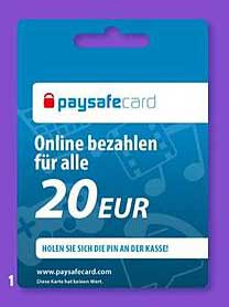 paysafecard 20 EUR Guthabenkarte