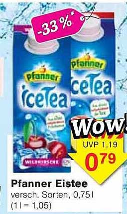Pfanner Eistee versch. Sorten, 0,75l