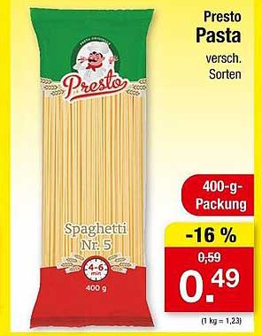 Presto Pasta verschiedene Sorten - 400-g-Packung