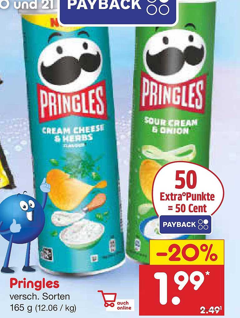 Pringles - verschiedene Sorten, 165 g