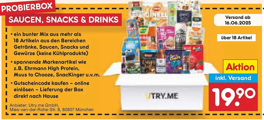 PROBIERBOX SAUCEN, SNACKS & DRINKS