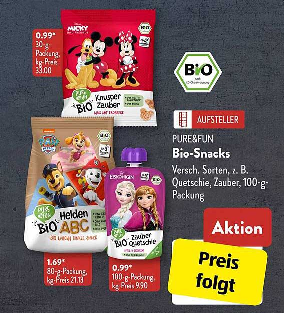 PURE&FUN Bio-Snacks - Verschiedene Sorten