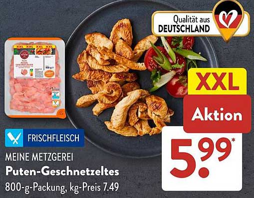 Puten-Geschnetzeltes 800g - Aktion im Aldi Süd-Prospekt