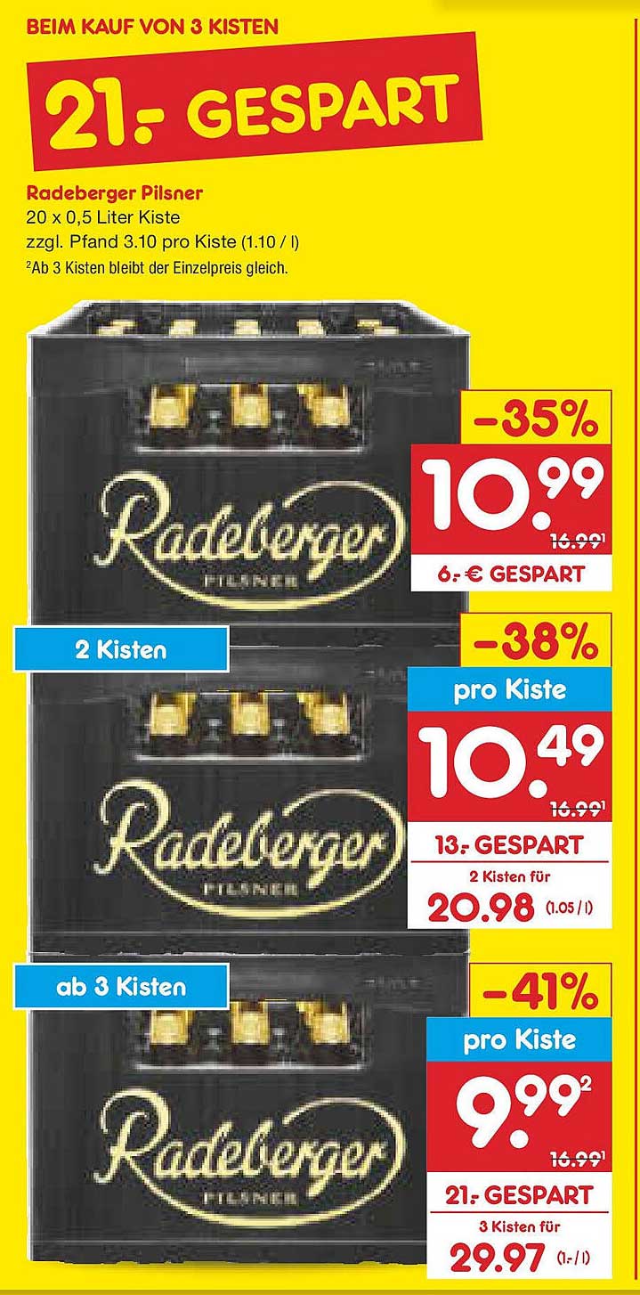 Radeberger Pilsner 20 x 0,5 Liter Kiste