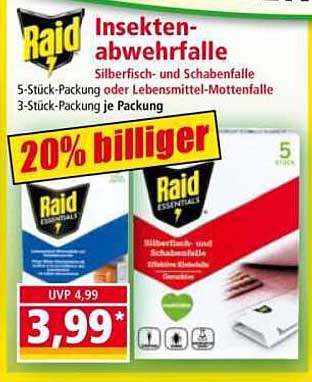 Raid Insektenabwehrfalle - Silberfisch- und Schabenfalle
