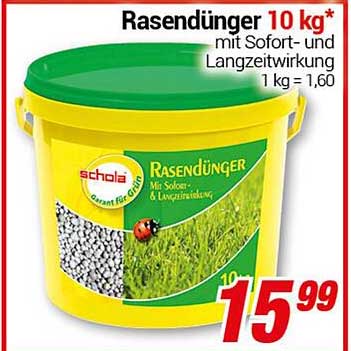 Rasendünger 10 kg* mit Sofort- und Langzeitwirkung