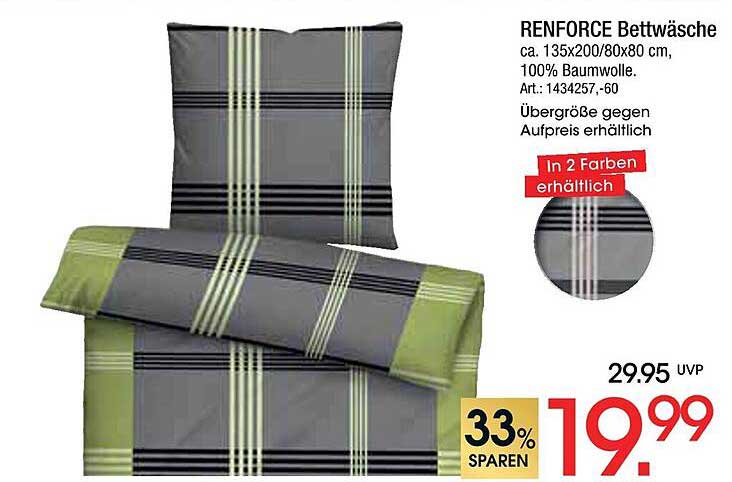 RENFORCE Bettwäsche 135x200/80x80 cm, 100% Baumwolle