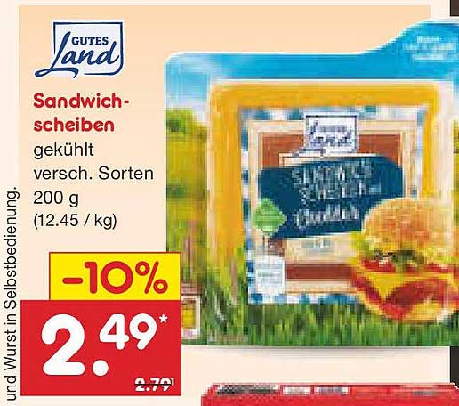 Sandwichscheiben gekühlt 200 g