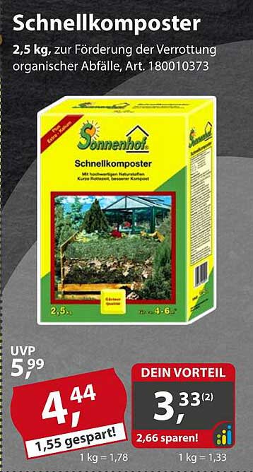 Schnellkomposter 2,5 kg zur Förderung der Verrottung organischer Abfälle, Art. 180010373