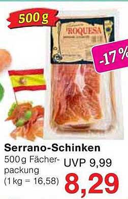 Serrano-Schinken 500 g Fächerpackung