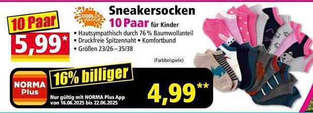 Sneakersocken 10 Paar für Kinder