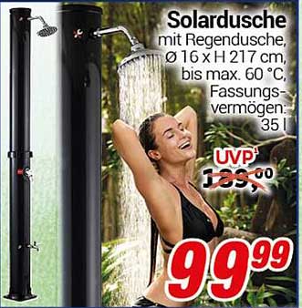 Solardusche mit Regendusche, Ø 16 x H 217 cm