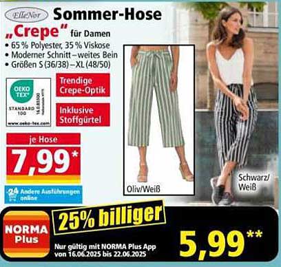 Sommer-Hose "Crepe" für Damen