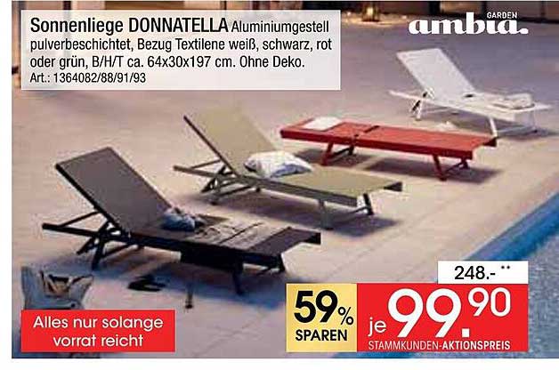 Sonnenliege DONATELLA - Ein Must-Have für Ihren Garten