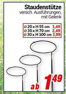 Staudenstützen - verschiedene Ausführungen, mit Gelenk