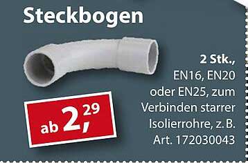 Steckbogen 2 Stk., EN16, EN20 oder EN25