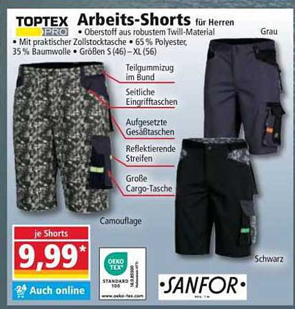 TOPTEX PRO Arbeits-Shorts für Herren