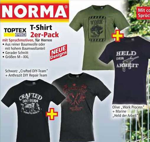 TOPTEX PRO T-Shirt 2er-Pack mit Spruchmotiven für Herren
