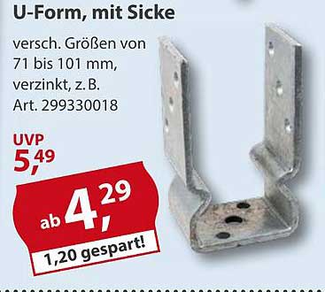 U-Form, mit Sicke - verzinkte Verbindungselemente für Ihre Projekte
