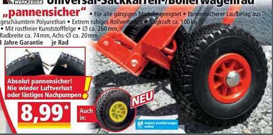 Universal-Sackkarren-/BoIronwagenrad "pannensicher"