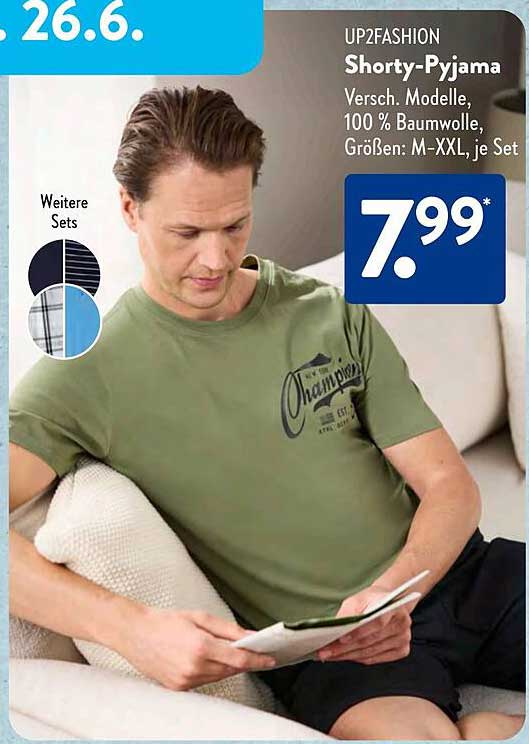 UP2FASHION Shorty-Pyjama für Herren - Verschiedene Modelle