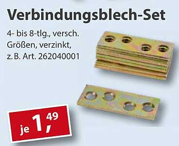 Verbindungsblech-Set 4- bis 8-tlg., verzinkt