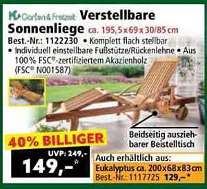 Verstellbare Sonnenliege