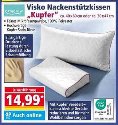 Visko Nackenstützkissen 'Kupfer'