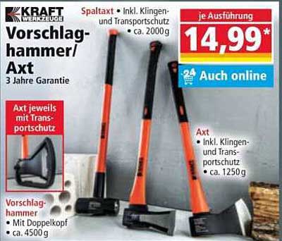 Vorschlaghammer/Axt - 3 Jahre Garantie