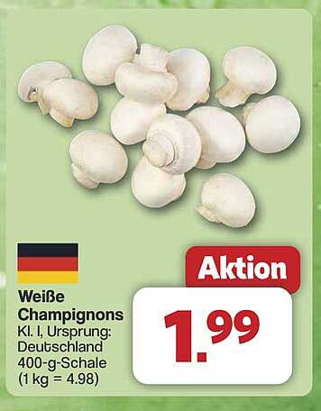 Weiße Champignons 400-g-Schale