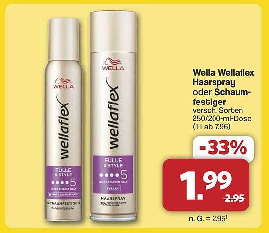 Wella Wellaflex Haarspray oder Schaumfestiger 250/200 ml