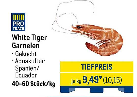 White Tiger Garnelen - Gekochte Tiefseeleckerei aus der Aquakultur
