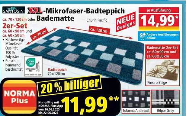XXL-Mikrofaser-Badeteppich 2er-Set