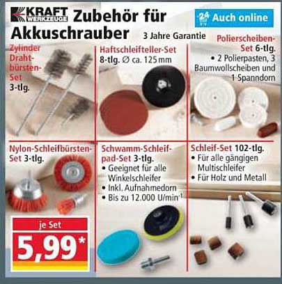 Zubehör für Akkuschrauber - Kraft Werkzeug