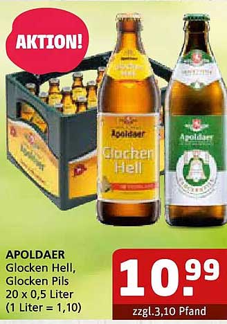 APOLDAER Glocken Hell, Glocken Pils 20 x 0,5 Liter (1 Liter = 1,10)