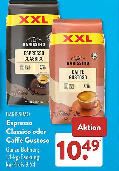 BARISSIMO Espresso Classico oder Caffè Gustoso