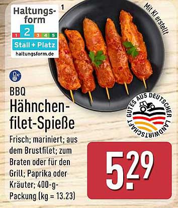 BBQ Hähnchenfilet-Spieße