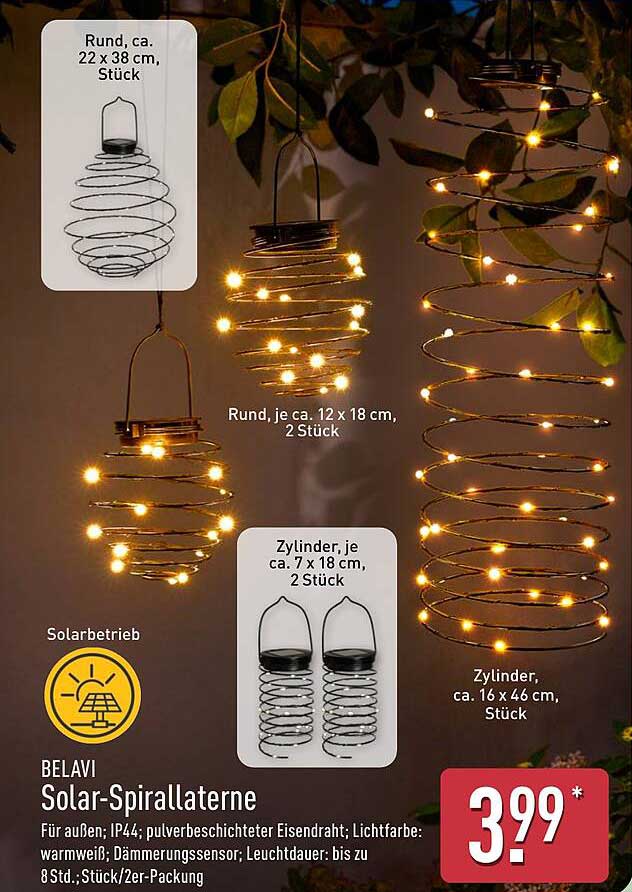 BELAVI Solar-Spirallaterne