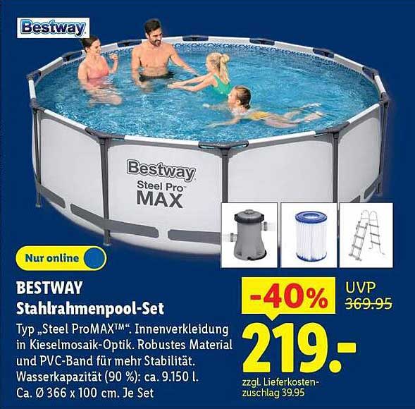 BESTWAY Stahlrahmenpool-Set