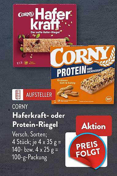 CORNY Haferkraft- oder Protein-Riegel
