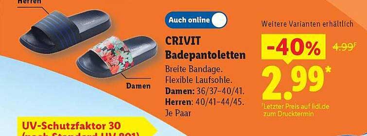 CRIVIT Badesandalen