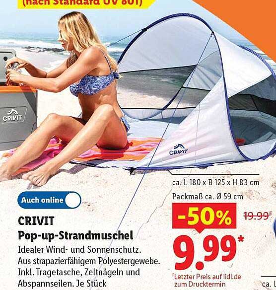 CRIVIT Pop-up-Strandmuschel